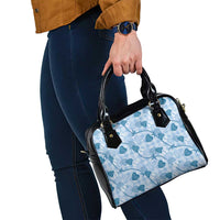 Anthurium Pikake Ti Leaf Palaka Shoulder Handbag Blue Version LT01 - Polynesian Pride