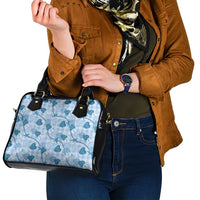 Anthurium Pikake Ti Leaf Palaka Shoulder Handbag Blue Version LT01 - Polynesian Pride