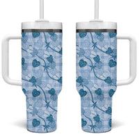 Anthurium Pikake Ti Leaf Palaka Tumbler With Handle Blue Version