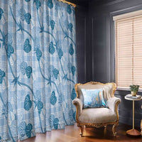 Anthurium Pikake Ti Leaf Palaka Window Curtain Blue Version