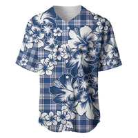 Hibiscus Pakala Cobalt Blue Royal Baseball Jersey Tropical Floral Stylized - Polynesian Pride