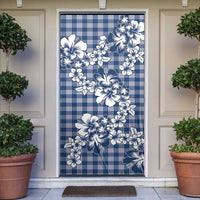 Hibiscus Pakala Cobalt Blue Royal Door Cover Tropical Floral Stylized LT01 Blue - Polynesian Pride