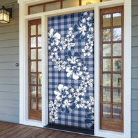Hibiscus Pakala Cobalt Blue Royal Door Cover Tropical Floral Stylized LT01 - Polynesian Pride