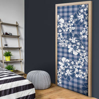 Hibiscus Pakala Cobalt Blue Royal Door Cover Tropical Floral Stylized LT01 - Polynesian Pride