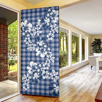 Hibiscus Pakala Cobalt Blue Royal Door Cover Tropical Floral Stylized LT01 - Polynesian Pride
