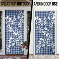 Hibiscus Pakala Cobalt Blue Royal Door Cover Tropical Floral Stylized LT01 - Polynesian Pride