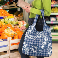 Hibiscus Pakala Cobalt Blue Royal Grocery Bag Tropical Floral Stylized - Polynesian Pride