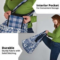 Hibiscus Pakala Cobalt Blue Royal Grocery Bag Tropical Floral Stylized - Polynesian Pride