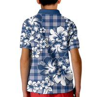 Hibiscus Pakala Cobalt Blue Royal Kid Polo Shirt Tropical Floral Stylized LT01 - Polynesian Pride