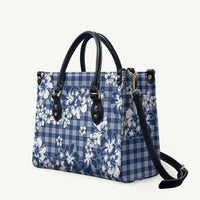 Hibiscus Pakala Cobalt Blue Royal Leather Bag Tropical Floral Stylized LT01 Blue - Polynesian Pride