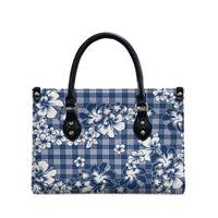 Hibiscus Pakala Cobalt Blue Royal Leather Bag Tropical Floral Stylized LT01 - Polynesian Pride