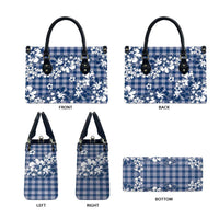 Hibiscus Pakala Cobalt Blue Royal Leather Bag Tropical Floral Stylized LT01 - Polynesian Pride