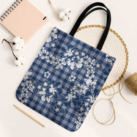 Hibiscus Pakala Cobalt Blue Royal Tote Bag Tropical Floral Stylized LT01 Black Strap One Size Blue - Polynesian Pride