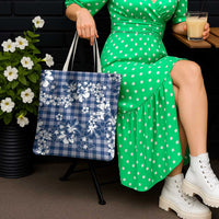Hibiscus Pakala Cobalt Blue Royal Tote Bag Tropical Floral Stylized LT01 - Polynesian Pride