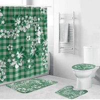 Hibiscus Pakala Emerald Green Bathroom Set Tropical Floral Stylized LT01 Bathroom Set (4 pcs) Green - Polynesian Pride