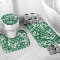 Hibiscus Pakala Emerald Green Bathroom Set Tropical Floral Stylized LT01 Mat Set Only (3 pcs) One Size Green - Polynesian Pride