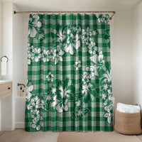 Hibiscus Pakala Emerald Green Bathroom Set Tropical Floral Stylized LT01 Shower Curtain Only Green - Polynesian Pride