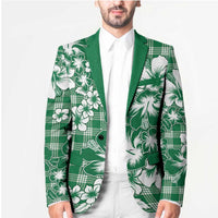 Hibiscus Pakala Emerald Green Blazer Tropical Floral Stylized - Polynesian Pride