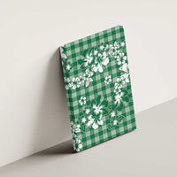 Hibiscus Pakala Emerald Green Canvas Wall Art Tropical Floral Stylized - Polynesian Pride