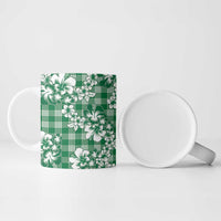 Hibiscus Pakala Emerald Green Ceramic Mug Tropical Floral Stylized LT01 - Polynesian Pride
