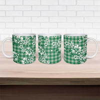 Hibiscus Pakala Emerald Green Ceramic Mug Tropical Floral Stylized LT01 - Polynesian Pride