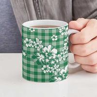 Hibiscus Pakala Emerald Green Ceramic Mug Tropical Floral Stylized LT01 - Polynesian Pride