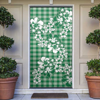 Hibiscus Pakala Emerald Green Door Cover Tropical Floral Stylized LT01 Green - Polynesian Pride