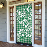 Hibiscus Pakala Emerald Green Door Cover Tropical Floral Stylized LT01 - Polynesian Pride