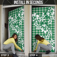 Hibiscus Pakala Emerald Green Door Cover Tropical Floral Stylized LT01 - Polynesian Pride