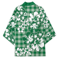 Hibiscus Pakala Emerald Green Kimono Tropical Floral Stylized - Polynesian Pride