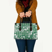 Hibiscus Pakala Emerald Green Leather Bag Tropical Floral Stylized LT01 - Polynesian Pride
