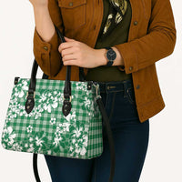 Hibiscus Pakala Emerald Green Leather Bag Tropical Floral Stylized LT01 - Polynesian Pride
