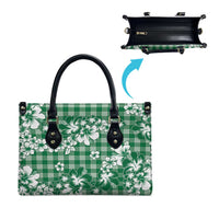 Hibiscus Pakala Emerald Green Leather Bag Tropical Floral Stylized LT01 - Polynesian Pride