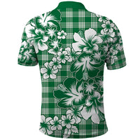 Hibiscus Pakala Emerald Green Polo Shirt Tropical Floral Stylized - Polynesian Pride