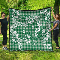 Hibiscus Pakala Emerald Green Quilt Tropical Floral Stylized - Polynesian Pride