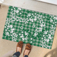 Hibiscus Pakala Emerald Green Rubber Doormat Tropical Floral Stylized - Polynesian Pride