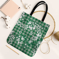 Hibiscus Pakala Emerald Green Tote Bag Tropical Floral Stylized LT01 Black Strap One Size Green - Polynesian Pride