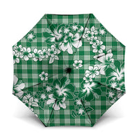 Hibiscus Pakala Emerald Green Umbrella Tropical Floral Stylized LT01 One Size Folded 11.42 inch Opened Diameter 37.4 inch Green - Polynesian Pride