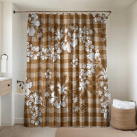 Hibiscus Pakala Bronze Brown Bathroom Set Tropical Floral Stylized LT01 Shower Curtain Only Brown - Polynesian Pride