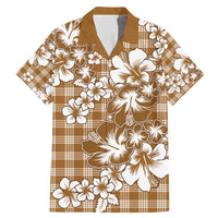 Hibiscus Pakala Bronze Brown Family Matching Mermaid Dress and Hawaiian Shirt Tropical Floral Stylized - Polynesian Pride