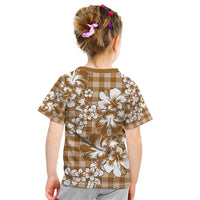 Hibiscus Pakala Bronze Brown Kid T Shirt Tropical Floral Stylized - Polynesian Pride