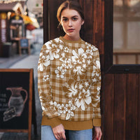 Hibiscus Pakala Bronze Brown Ugly Christmas Sweater Tropical Floral Stylized - Polynesian Pride