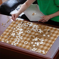 Hibiscus Pakala Bronze Brown Puzzle Tropical Floral Stylized - Polynesian Pride