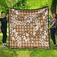 Hibiscus Pakala Bronze Brown Quilt Tropical Floral Stylized - Polynesian Pride