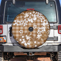 Hibiscus Pakala Bronze Brown Spare Tire Cover Tropical Floral Stylized - Polynesian Pride