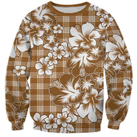 Hibiscus Pakala Bronze Brown Sweatshirt Tropical Floral Stylized - Polynesian Pride