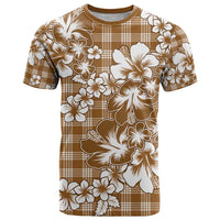 Hibiscus Pakala Bronze Brown T Shirt Tropical Floral Stylized - Polynesian Pride