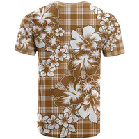 Hibiscus Pakala Bronze Brown T Shirt Tropical Floral Stylized - Polynesian Pride