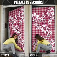 Hibiscus Pakala Royal Magenta Door Cover Tropical Floral Stylized LT01 - Polynesian Pride