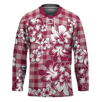 Hibiscus Pakala Royal Magenta Hockey Jersey Tropical Floral Stylized - Polynesian Pride